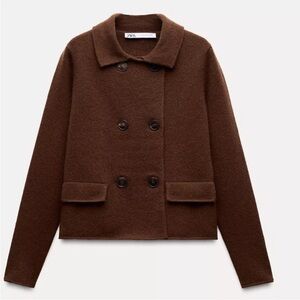 Zara wool sweater blazer size large